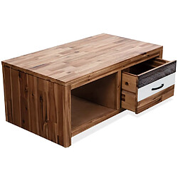 Avis vidaXL Table basse Bois d'acacia massif 90x50x37,5 cm