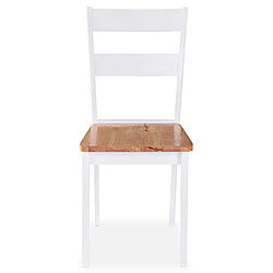 Avis Maison Chic Lot de 6 Chaises à manger,Chaise pour cuisine blanc bois d'hévéa -MN30542