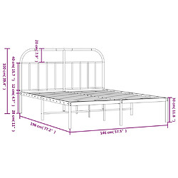 vidaXL Cadre de lit métal sans matelas et tête de lit blanc 140x190 cm pas cher