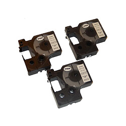 Lot de 3 cassettes à ruban vhbw 6mm pour Dymo LabelWriter Duo 400, 450, LabelMaker PC, PC2. Remplace: D1, 43613. 