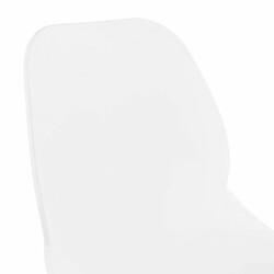 Mes Lot de 2 chaises de bar 52x51,5x101 cm blanches pieds noirs - LAYNA pas cher