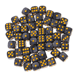 50piece / set d6 round corner dice 16mm pour jeu de rôle jouer jouet noir