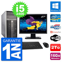 PC Tour HP Pro 6300 CMT Ecran 27" i5-2400 RAM 16Go Disque 2To Windows 10 Wifi · Occasion 