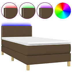 Sommier à lattes,Cadre à lattes de lit et matelas et LED pour Adulte Marron foncé 90x200cm -MN61942