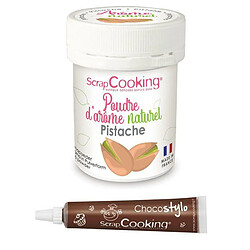 Scrapcooking Arôme alimentaire naturel en poudre pistache + Stylo chocolat