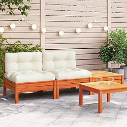 Maison Chic Canapé 2 places de jardin avec coussins et repose-pied | Canapé Sofa d'extérieur | Fauteuil terrasse -MN97184