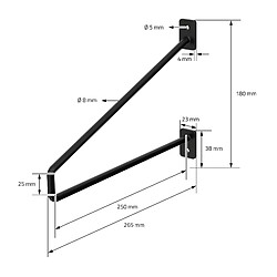 Acheter ML DESIGN MODERN LIVING Lot de 6 supports d'étagère murale console décorative en acier noir 265x180 mm