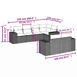 Avis vidaXL Salon de jardin avec coussins 7 pcs gris clair résine tressée