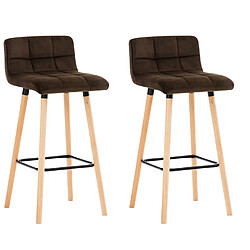 Non Lot de 2 tabourets de bar Lincoln velours 