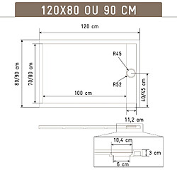 Aurlane Receveur de douche 120x80 pas cher