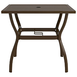 vidaXL Table de jardin Marron 81,5x81,5x72 cm Acier