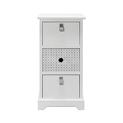 Mobili Rebecca Rebecca Mobili Table De Chevet 3 Tiroirs Bois MDF Blanc Gris, Moderne Pour Salle de Bain 59.5x30x25 cm 