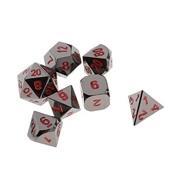 7 dés en métal polyédrique pour D u0026 D Pathfinder RPG Jeu Noir Nickel Rouge pas cher