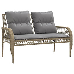 Avis vidaXL Salon de jardin avec coussins 4 pcs beige résine tressée