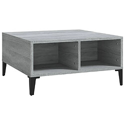 vidaXL Table basse sonoma gris 60x60x30 cm bois d'ingénierie