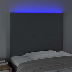 Avis Maison Chic Tête de lit scandinave à LED,meuble de chambre Gris foncé 100x5x118/128 cm Tissu -MN50864