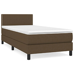 vidaXL Sommier à lattes de lit avec matelas Marron foncé 100x200 cm