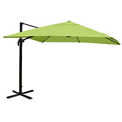 Decoshop26 Parasol professionnel restaurant pour jardin terrasse 3x3m (Ø4,24m) polyester aluminium/acier 23kg vert sans pied, rotatif 04_0003449