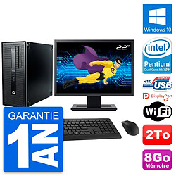 PC Tour HP ProDesk 600 G1 Ecran 22" G3220 RAM 8Go Disque 2To Windows 10 Wifi · Occasion 