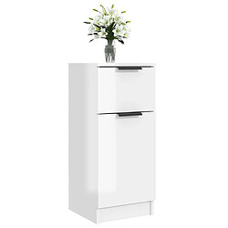 Acheter Maison Chic Buffet,Meuble de Rangement,commode pour salon,Cuisine Blanc brillant 30x30x70 cm Bois d'ingénierie -MN89240