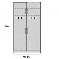 Inside 75 Armoire de rangement 2 tringles penderie 4 portes largeur 100 cm coloris blanc mat