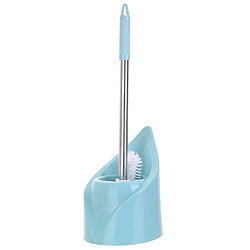 Wewoo Base de forme triangulaire Brosse de toilette à manche long en acier inoxydable de nettoyage de bleu