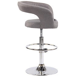 Avis Decoshop26 Lot de 2 tabourets de bar assise moderne en tissu gris pieds et repose-pieds en métal chromé 10_0004221