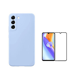 Kit de film en verre trempé de la couverture de 5D + couvercle de silicone liquide Phonecare pour Samsung Galaxy A15 - Bleu clair