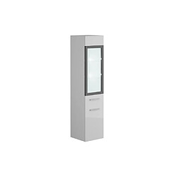 Vente-Unique Colonne de salle de bain avec Leds blanches - Coloris blanc - L30 x l30 x H132 cm - LAURINE II