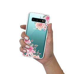 Coque Samsung Galaxy S10 360 intégrale transparente Roses roses Ecriture Tendance Design Evetane. pas cher