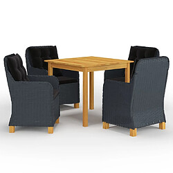 Maison Chic Ensemble de salle à manger de jardin 5 pcs,Table et chaises d'extérieur Gris foncé -GKD619568