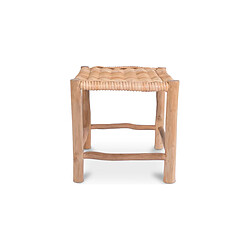 Acheter ICONIK INTERIOR Tabouret carré en rotin - Style Boho Bali - Petit - Senay Bois naturel