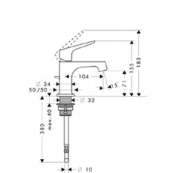 Hansgrohe Mitigeur lave-mains CITTERIO M 34016