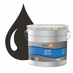 Pok Peinture de Finition Solvantée Laque Semi-Brillante Boiseries Intérieures et Extérieures - 10L - RAL 7022 - Gris Terre D'ombre