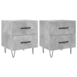 Maison Chic Tables de chevet 2pcs - Table basse Table de nuit - gris béton 40x35x47,5cm bois d’ingénierie -MN43939