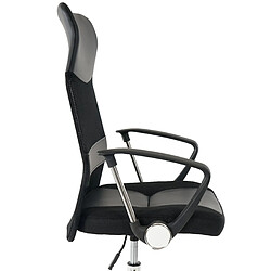 Decoshop26 Chaise fauteuil de bureau sur roulettes ergonomique pivotant en tissu synthétique noir 04_0001897