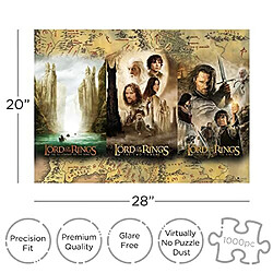 AQUARIUS Lord of the Rings Triptych Puzzle (1000 Piece Jigsaw Puzzle) - Sans reflets - Ajustement prAcis - Marchandises et objets de collection LOTR sous licence officielle - 20 x 28 pouces