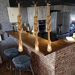 Avis Stoex E27 Rétro Lampe Suspension en Corde de Chanvre 1.5M Vintage Style Rustique Luminaire pour Restaurant Bar Cafe Lighting