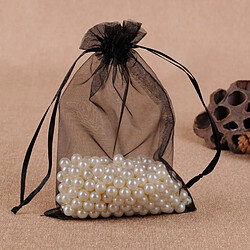 Wewoo 100 PCS Sac Cadeau Bijoux Organza De Mariage Anniversaire Fête Pochettes DessinsTaille Du 7X9cm Noir 