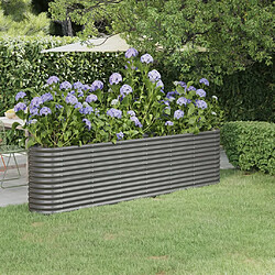 vidaXL Lit surélevé de jardin Acier enduit de poudre 260x40x68 cm gris