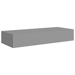 vidaXL Étagère à tiroir murale Gris 60x23,5x10 cm MDF