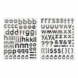 Paris Prix Lot de 2 Planches de Stickers Alphabet 2cm Argent