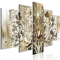 Decoshop26 Tableau toile de décoration murale impression premium en 5 parties sur châssis en bois motif Arbre Royal 225x100cm 11_0014324