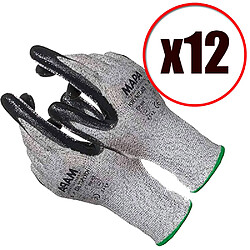 Mapa Lot de 12 paires de gants de travail tricot anti coupure Krynit 563 EN388 EN 420 ...