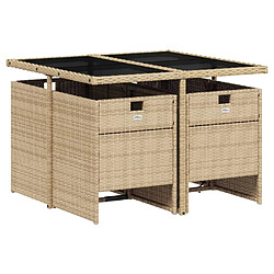 Avis Maison Chic Ensemble à manger d'extérieur 5 pcs avec coussins,Salon de jardin,Mobilier de jardin mélange beige rotin -GKD334136