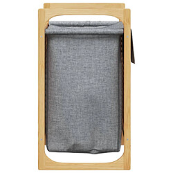 Avis vidaXL Panier à linge avec sac gris 32x30x36,5 cm bambou