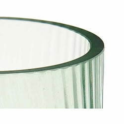 Gift Decor Vase Rayures Vert Verre 9,5 x 16,5 x 9,5 cm (8 Unités)