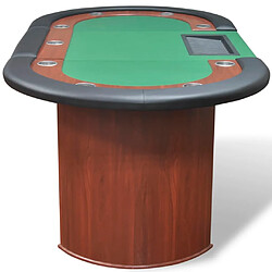 Acheter vidaXL Table de poker pour 10 joueurs avec espace de croupier Vert