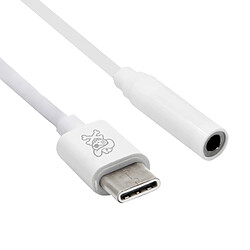 Wewoo Adaptateur blanc audio USB-C / Type-C vers Jack 3,5 mm ABS, Longueur: environ 10cm 