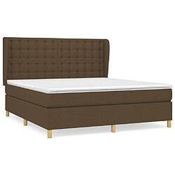 vidaXL Sommier à lattes de lit avec matelas Marron foncé 180x200 cm